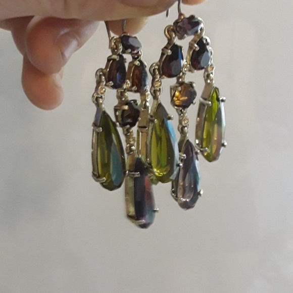 Antique Monet signed crystal dangle earrings - Picture 5 of 5